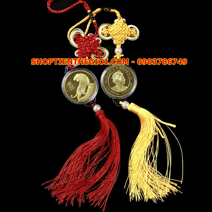 Dây Treo Ô Tô Xu Úc Hình Con Cọp Mạ Vàng - SP005416